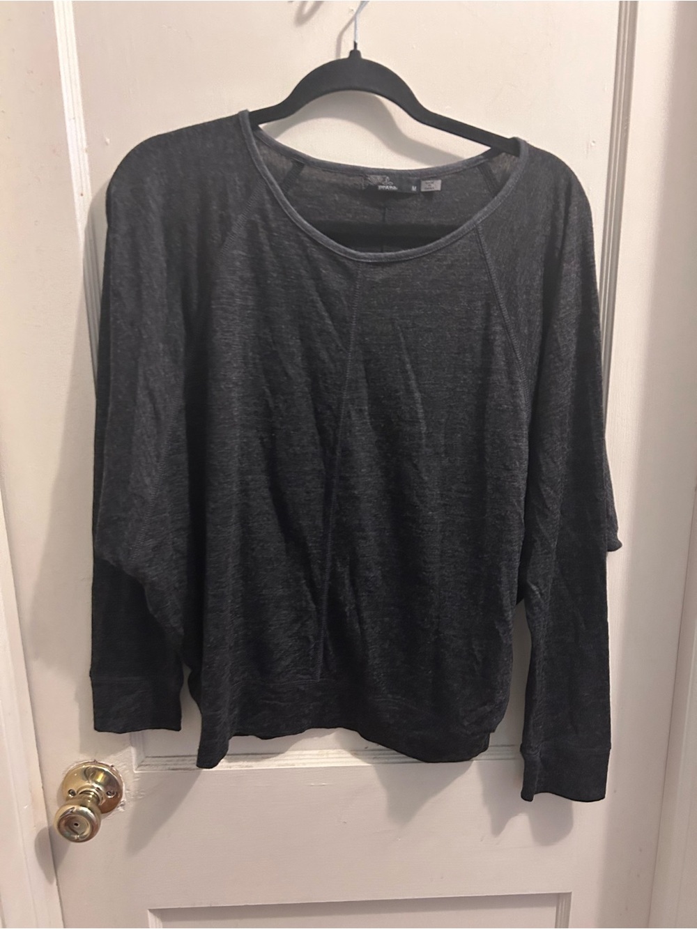 Prana Women's Charcoal Scoop Neck Pullover Dolman Top Medium